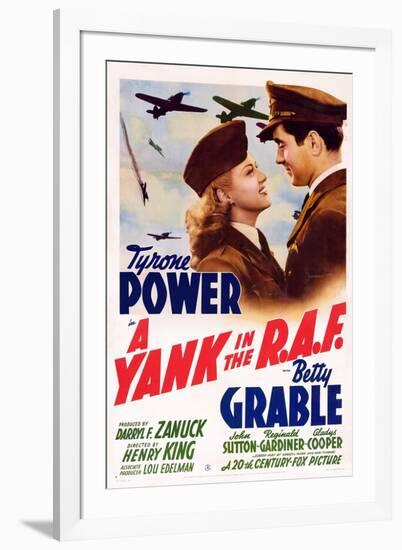 A Yank in the R.A.F., L-R: Betty Grable, Tyrone Power, 1941-null-Framed Art Print