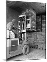 A Yardsman Stacking Pallets of Bricks, Whitwick Brickworks, Coalville, Leicestershire, 1963-Michael Walters-Mounted Photographic Print