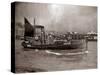 A Yarmouth Herring Boat Leaves the Mouth of the River Yar Norfolk, 1935-null-Stretched Canvas
