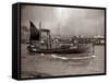 A Yarmouth Herring Boat Leaves the Mouth of the River Yar Norfolk, 1935-null-Framed Stretched Canvas