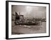 A Yarmouth Herring Boat Leaves the Mouth of the River Yar Norfolk, 1935-null-Framed Photographic Print