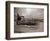 A Yarmouth Herring Boat Leaves the Mouth of the River Yar Norfolk, 1935-null-Framed Photographic Print