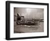 A Yarmouth Herring Boat Leaves the Mouth of the River Yar Norfolk, 1935-null-Framed Photographic Print