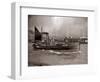 A Yarmouth Herring Boat Leaves the Mouth of the River Yar Norfolk, 1935-null-Framed Photographic Print