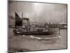 A Yarmouth Herring Boat Leaves the Mouth of the River Yar Norfolk, 1935-null-Mounted Photographic Print