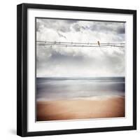 A Yellow Bird Sitting on a Wire-Luis Beltran-Framed Photographic Print