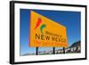 A Yellow Welcome to New Mexico Sign in Front of a Blue Sky-flippo-Framed Photographic Print