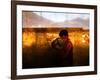 A Young Afghan Man Exercises with a Barbell in Kabul-null-Framed Photographic Print