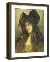 A Young Beauty in a Black Hat-Albert Lynch-Framed Giclee Print