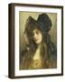 A Young Beauty in a Black Hat-Albert Lynch-Framed Giclee Print