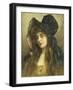 A Young Beauty in a Black Hat-Albert Lynch-Framed Giclee Print