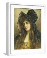 A Young Beauty in a Black Hat-Albert Lynch-Framed Giclee Print