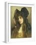 A Young Beauty in a Black Hat-Albert Lynch-Framed Giclee Print