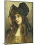 A Young Beauty in a Black Hat-Albert Lynch-Mounted Giclee Print