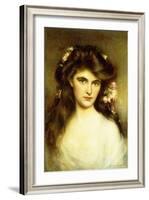 A Young Beauty with Flowers in Her Hair-Albert Lynch-Framed Giclee Print