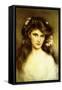 A Young Beauty with Flowers in Her Hair-Albert Lynch-Framed Stretched Canvas
