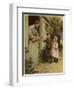 A Young Boy and Young Girl Giving a Broken Hoop to a Blacksmith for Repair-null-Framed Giclee Print