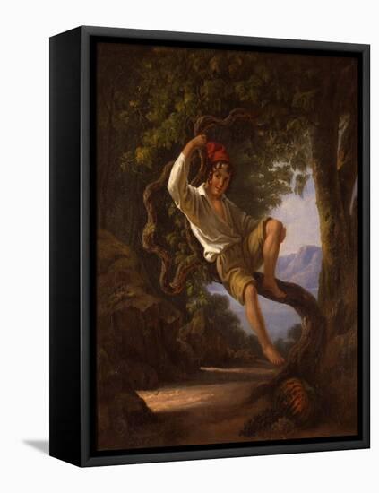 A Young Boy Climbing a Tree, 1820s-Franz Ludwig Catel-Framed Stretched Canvas