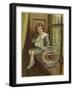 A Young Boy Dangling a Fishing Rod into a Bowl of Goldfish-null-Framed Giclee Print