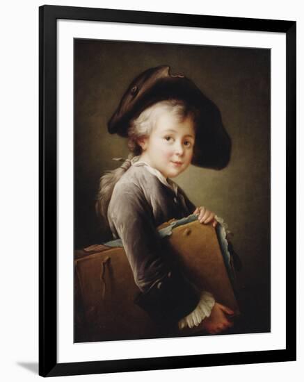 A Young Boy Holding a Portfolio, 1760-Francois-Hubert Drouais-Framed Giclee Print