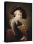 A Young Boy Holding a Portfolio, 1760-Francois-Hubert Drouais-Stretched Canvas