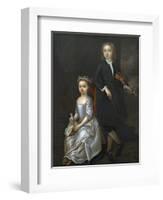 A Young Boy Holding a Violin and a Young Girl Holding a Doll-John Vanderbank-Framed Giclee Print