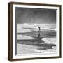 A Young Boy Kicks a Ball on Itamambuca Beach in Ubatuba, Brazil-Alex Saberi-Framed Premium Photographic Print