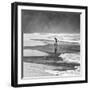 A Young Boy Kicks a Ball on Itamambuca Beach in Ubatuba, Brazil-Alex Saberi-Framed Premium Photographic Print