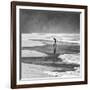 A Young Boy Kicks a Ball on Itamambuca Beach in Ubatuba, Brazil-Alex Saberi-Framed Photographic Print