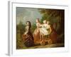 A Young Boy on a Hobbyhorse, with Other Children Playing in a Garden-Philippe Mercier-Framed Giclee Print