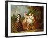 A Young Boy on a Hobbyhorse, with Other Children Playing in a Garden-Philippe Mercier-Framed Giclee Print