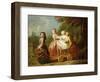 A Young Boy on a Hobbyhorse, with Other Children Playing in a Garden-Philippe Mercier-Framed Giclee Print