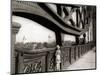 A Young Boy on Tip Toes to Get a View from the Bridge, 1959-null-Mounted Photographic Print