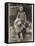 A Young Boy, Poses for His Photograph with His Pet Old English Sheepdog-null-Framed Stretched Canvas