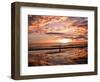 A Young Boy Takes an Early Morning Jog as the Sun Rises Along China Beach-null-Framed Photographic Print