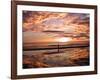 A Young Boy Takes an Early Morning Jog as the Sun Rises Along China Beach-null-Framed Photographic Print