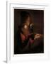 A young boy with a pipe, blowing on a firebrand-Georges De La Tour-Framed Giclee Print