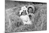 A Young Brother and Sister Nestled in the Hay, Ca. 1900-null-Mounted Photographic Print