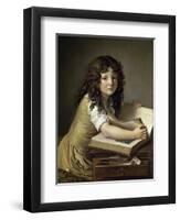 A Young Child Looking at Figures in a Book-Anne-Louis Girodet de Roussy-Trioson-Framed Premium Giclee Print