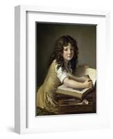 A Young Child Looking at Figures in a Book-Anne-Louis Girodet de Roussy-Trioson-Framed Giclee Print