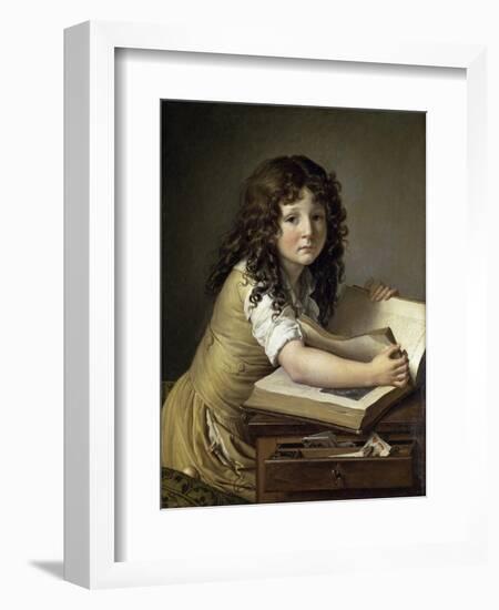 A Young Child Looking at Figures in a Book-Anne-Louis Girodet de Roussy-Trioson-Framed Giclee Print