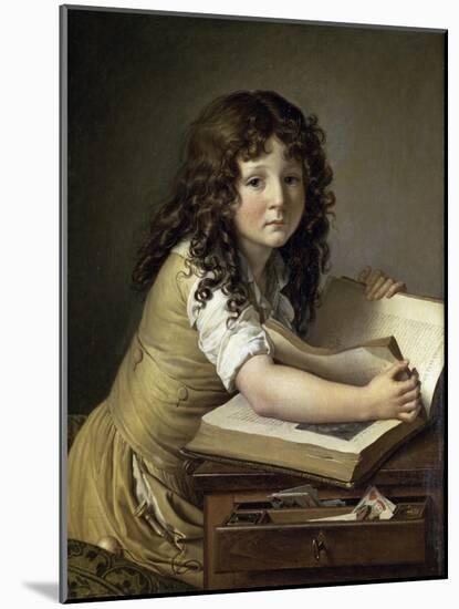 A Young Child Looking at Figures in a Book-Anne-Louis Girodet de Roussy-Trioson-Mounted Giclee Print