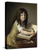 A Young Child Looking at Figures in a Book-Anne-Louis Girodet de Roussy-Trioson-Stretched Canvas