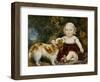 A Young Child with a Brown and White Spaniel by a Leafy Bank, 19th Century-Amila Guillot-saguez-Framed Giclee Print