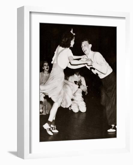 A Young Couple Dancing 'The Big Apple'-null-Framed Photographic Print