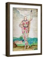 A Young Daughter of the Picts, C.1585 (W/C and Gouache with Gold on Vellum)-Jacques Le Moyne-Framed Giclee Print