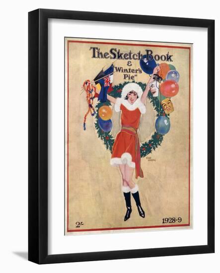 A Young Flapper Girl in a Christmas Theme Dress-Elisie Harding-Framed Art Print