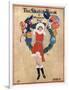 A Young Flapper Girl in a Christmas Theme Dress-Elisie Harding-Framed Art Print