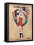 A Young Flapper Girl in a Christmas Theme Dress-Elisie Harding-Framed Stretched Canvas