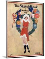 A Young Flapper Girl in a Christmas Theme Dress-Elisie Harding-Mounted Art Print